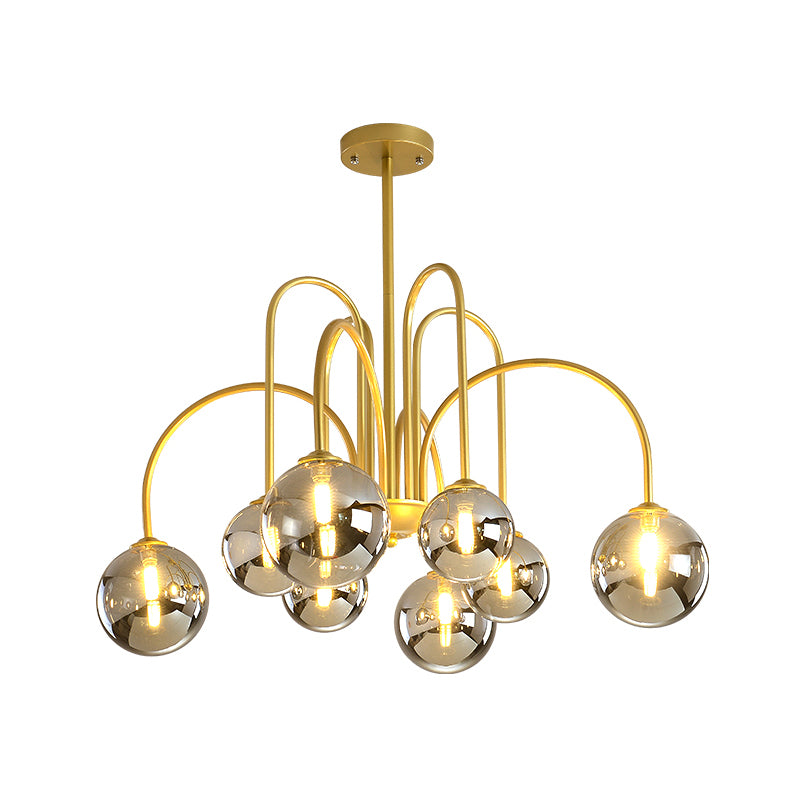 Modern Artistic Globe Hanging Lamp Lacquered Iron Indoor Chandelier with Glass Shade