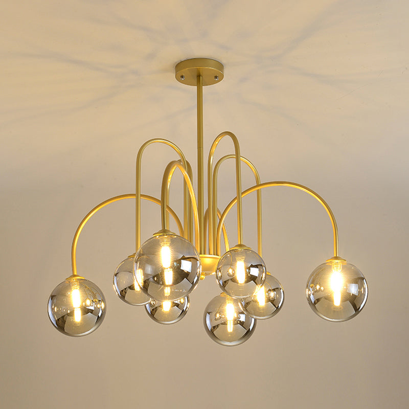 Modern Artistic Globe Hanging Lamp Lacquered Iron Indoor Chandelier with Glass Shade