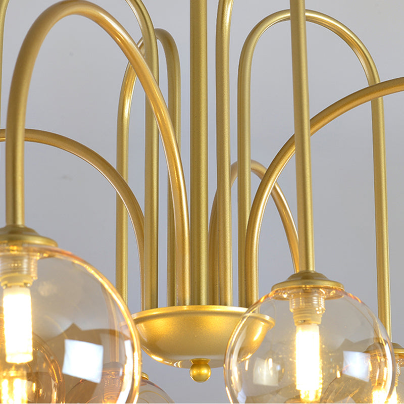 Modern Artistic Globe Hanging Lamp Lacquered Iron Indoor Chandelier with Glass Shade