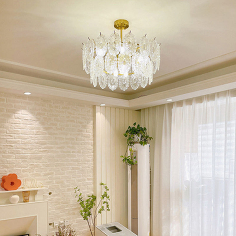 Multi Light Wheel Pendant Chandelier Modern Style Glass Hanging Lighting for Dining Room