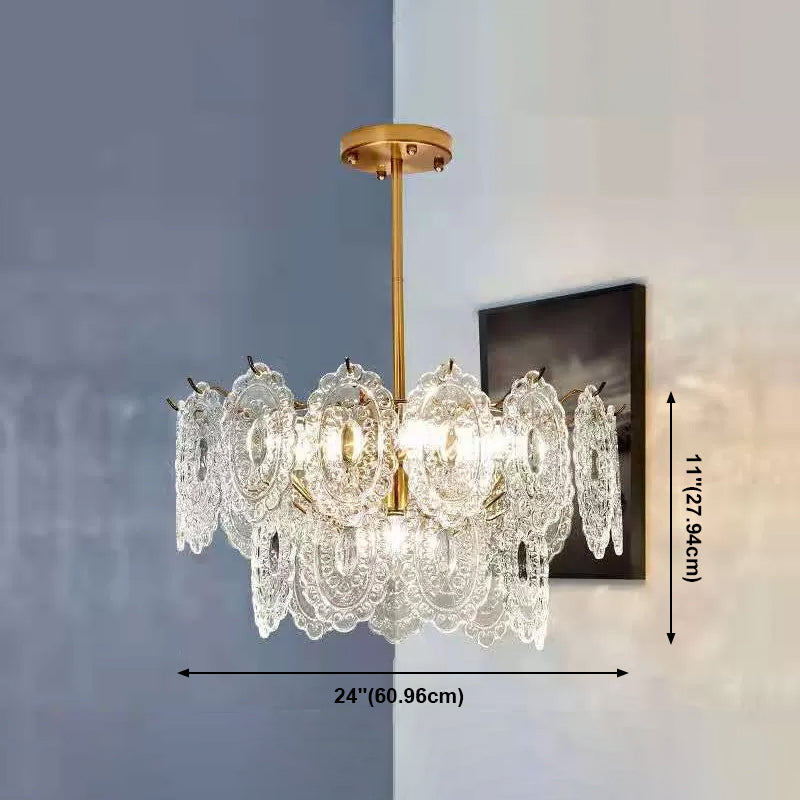Multi Light Wheel Pendant Chandelier Modern Style Glass Hanging Lighting for Dining Room