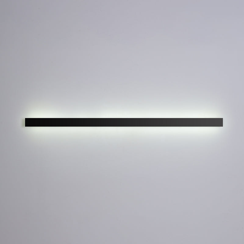 Éclair mural de nuance linéaire en métal style moderne à 1 lumière luminaire mural en noir en noir