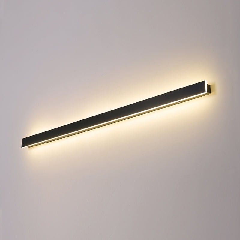 Éclair mural de nuance linéaire en métal style moderne à 1 lumière luminaire mural en noir en noir