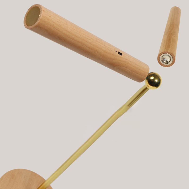 1 Light Linear Table Light Contemporary Wood Night Table Lamps for Study Room in Brown