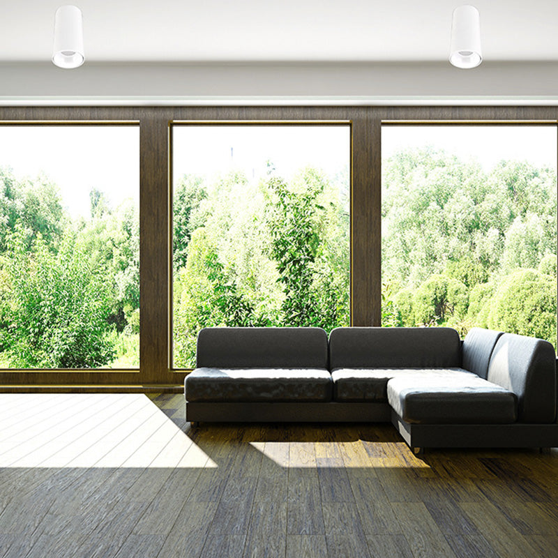 Lámpara de techo LED con forma de cilindro, montaje empotrado de 1 luz de aluminio moderno para dormitorio