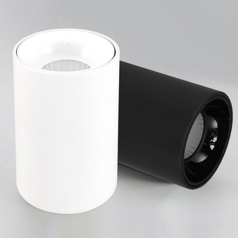 Cylinder Shape LED Ceiling Lamp Modern Aluminium 1 Light Flush Mount for Bedroom