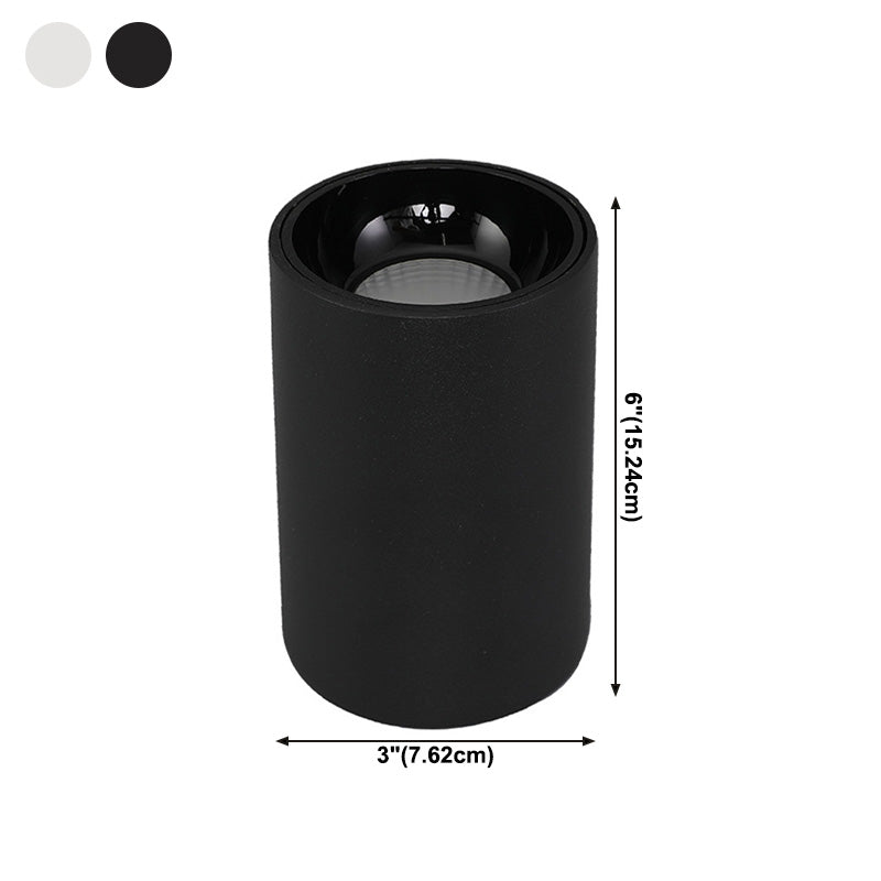 Cylinder Shape LED Ceiling Lamp Modern Aluminium 1 Light Flush Mount for Bedroom