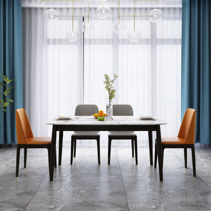 Silla de comedor de madera de goma industrial para acabado mate de cuero silla lateral (juego de 2)