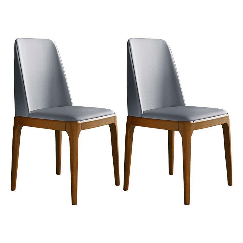 Industrial Rubberwood Parsons Essstuhl Matte Finish Lederseitenstuhl (2)