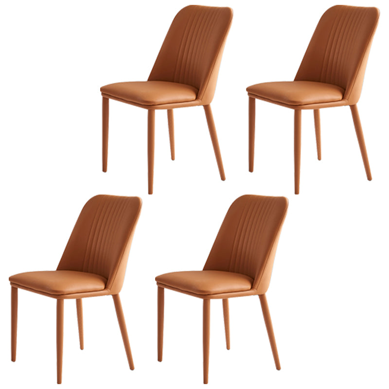 Silla lateral casera industrial Silla de comedor tapizada de metal con respaldo sólido