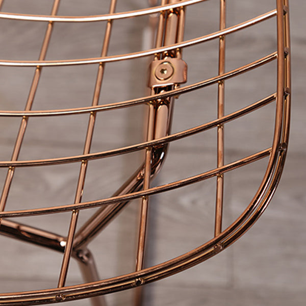 Sillas sin brazos de comedor de metal contemporáneo, respaldo abierto, silla lateral para uso doméstico