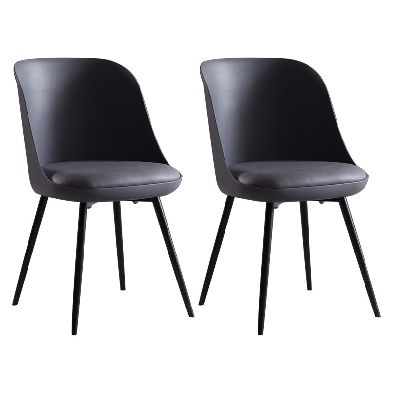 Sillas de comedor industriales de metal, sillas de comedor tapizadas sin brazos para uso doméstico