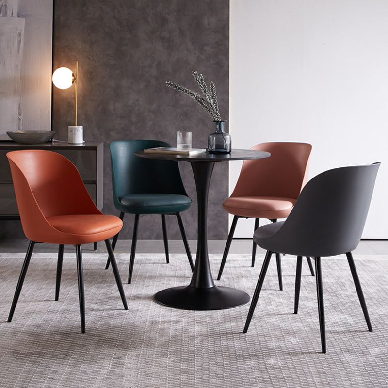Sillas de comedor industriales de metal, sillas de comedor tapizadas sin brazos para uso doméstico