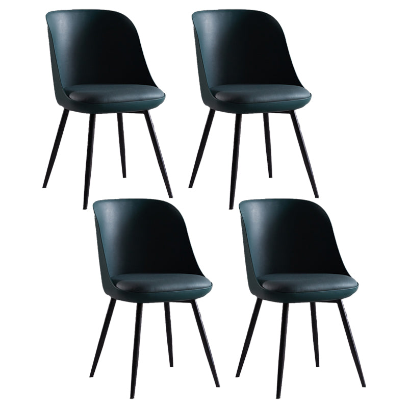 Sillas de comedor industriales de metal, sillas de comedor tapizadas sin brazos para uso doméstico