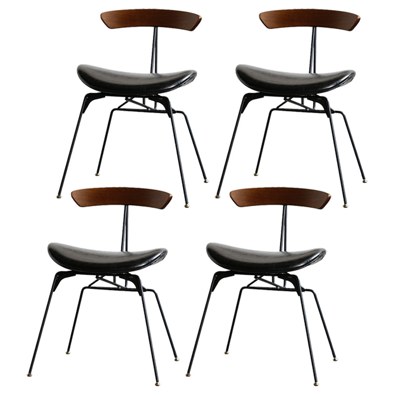 Silla lateral casera tapizada industrial con acabado mate, parte trasera abierta, sillas de comedor