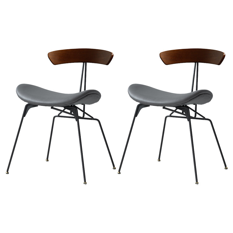 Silla lateral casera tapizada industrial con acabado mate, parte trasera abierta, sillas de comedor
