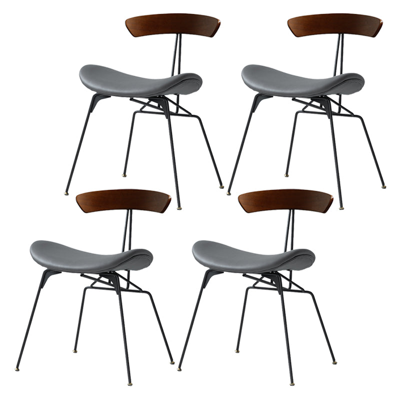 Silla lateral casera tapizada industrial con acabado mate, parte trasera abierta, sillas de comedor