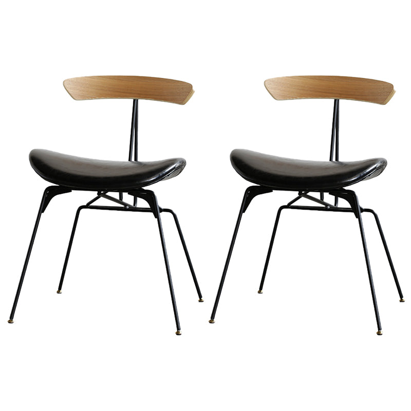 Silla lateral casera tapizada industrial con acabado mate, parte trasera abierta, sillas de comedor