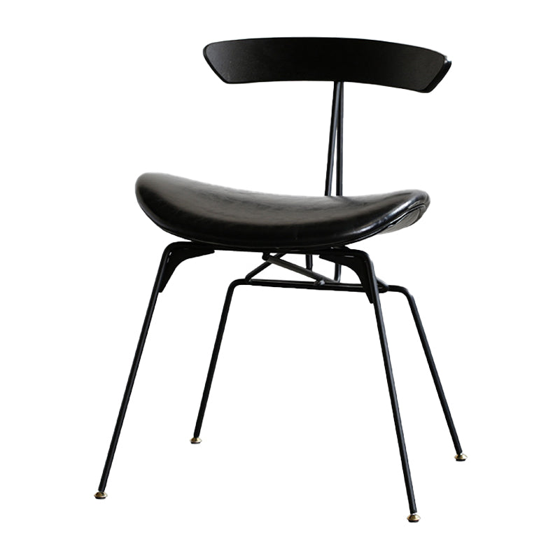 Silla lateral casera tapizada industrial con acabado mate, parte trasera abierta, sillas de comedor
