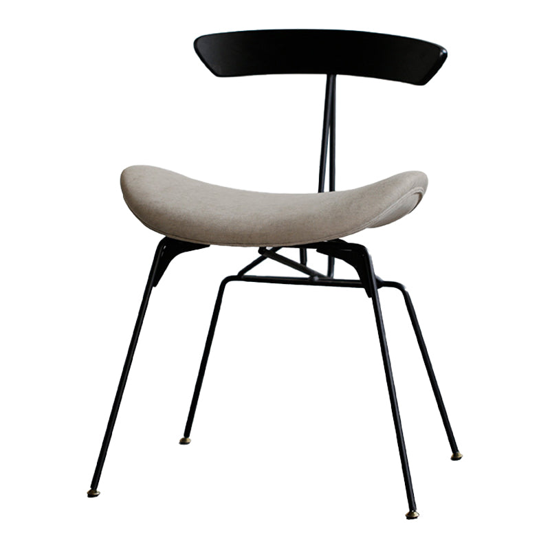 Silla lateral casera tapizada industrial con acabado mate, parte trasera abierta, sillas de comedor