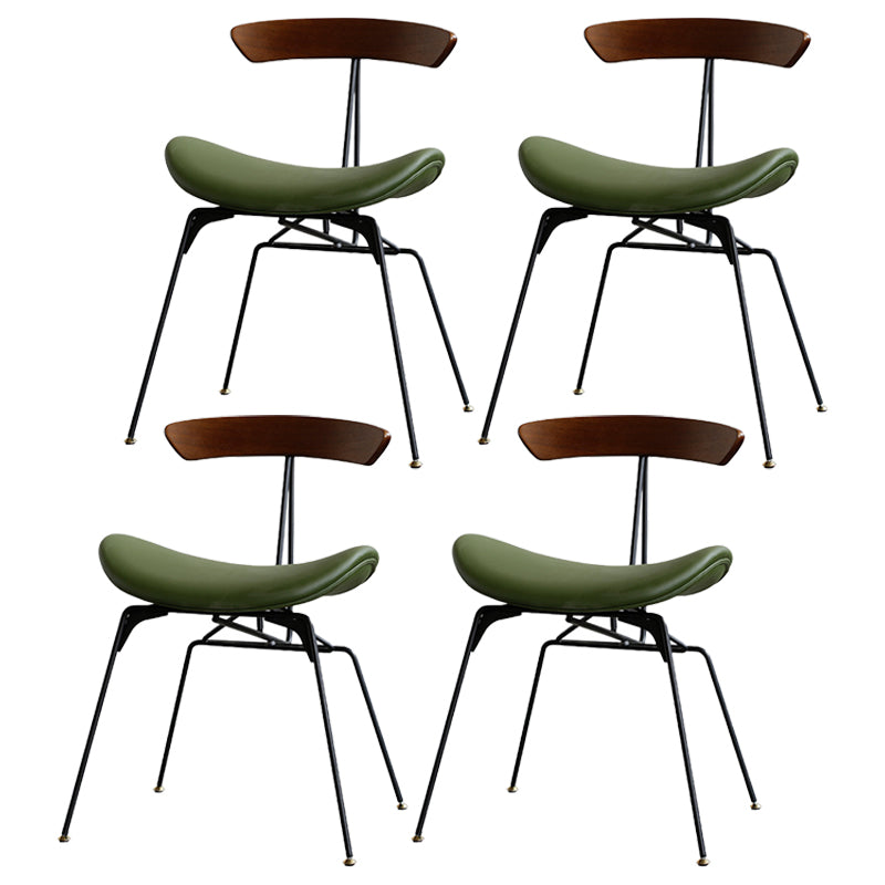 Silla lateral casera tapizada industrial con acabado mate, parte trasera abierta, sillas de comedor