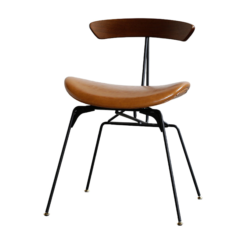 Silla lateral casera tapizada industrial con acabado mate, parte trasera abierta, sillas de comedor