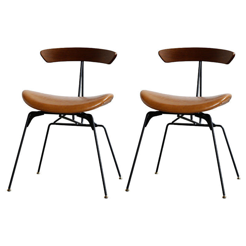 Silla lateral casera tapizada industrial con acabado mate, parte trasera abierta, sillas de comedor