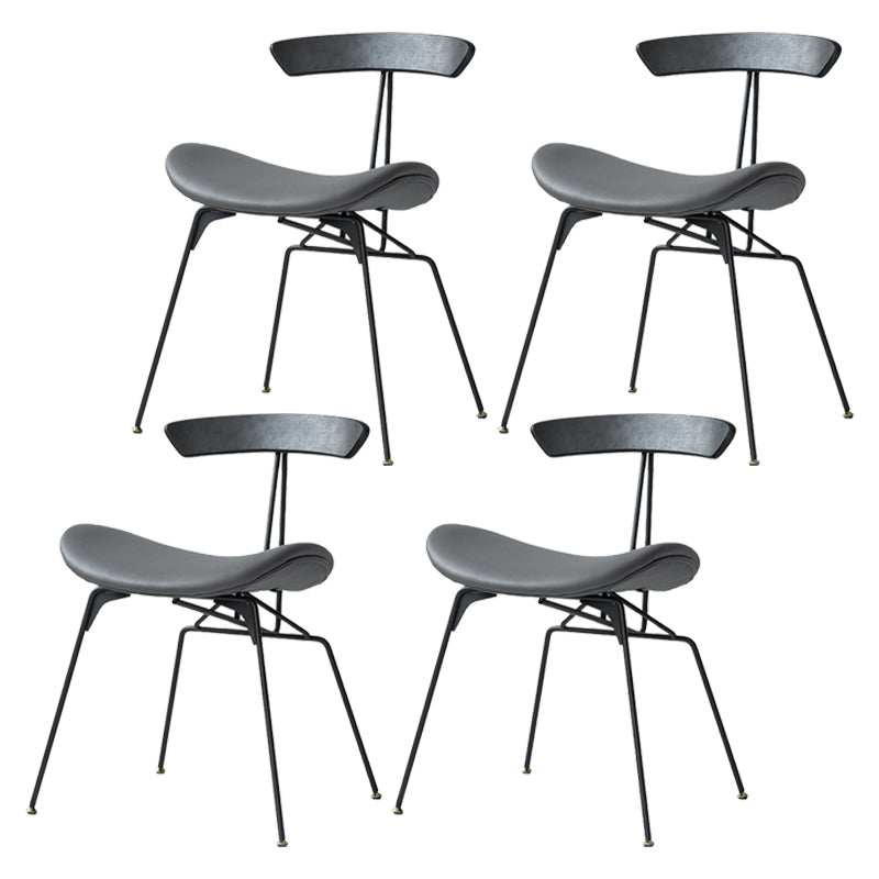 Silla lateral casera tapizada industrial con acabado mate, parte trasera abierta, sillas de comedor