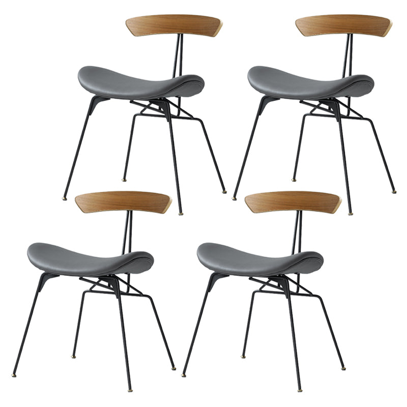 Silla lateral casera tapizada industrial con acabado mate, parte trasera abierta, sillas de comedor