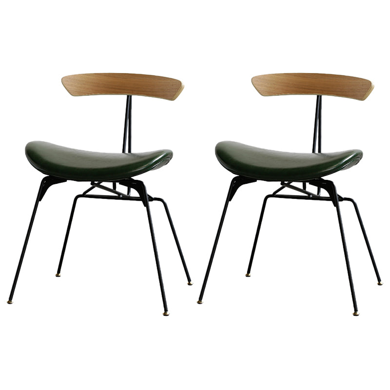 Silla lateral casera tapizada industrial con acabado mate, parte trasera abierta, sillas de comedor