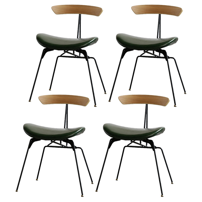 Silla lateral casera tapizada industrial con acabado mate, parte trasera abierta, sillas de comedor