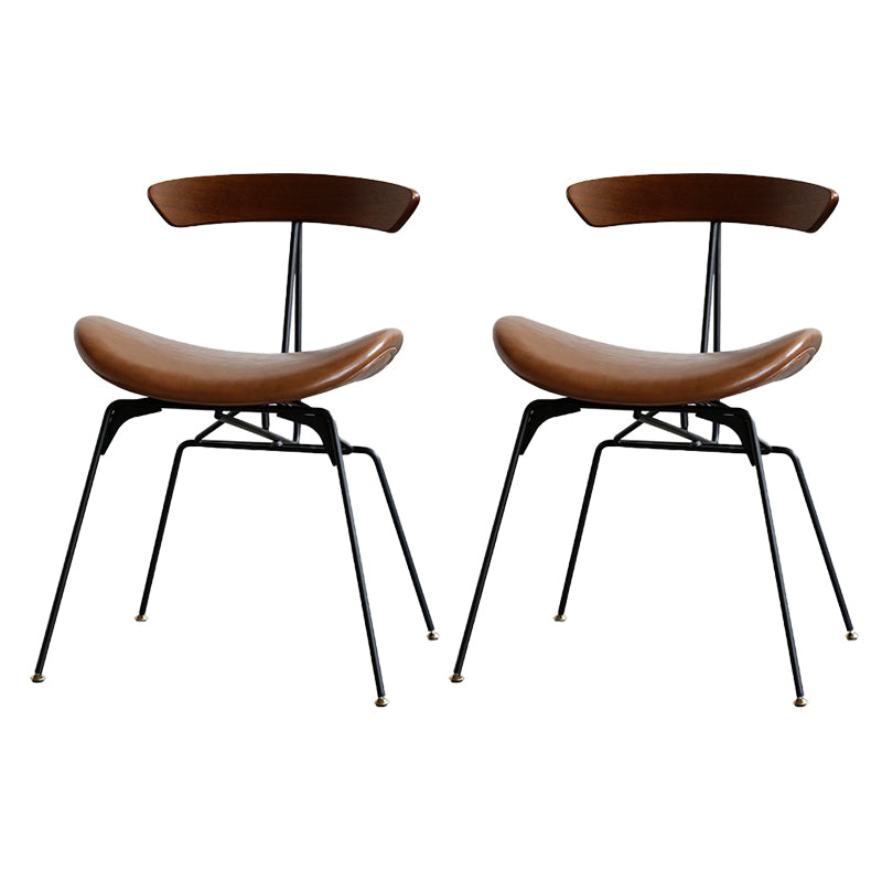 Silla lateral casera tapizada industrial con acabado mate, parte trasera abierta, sillas de comedor