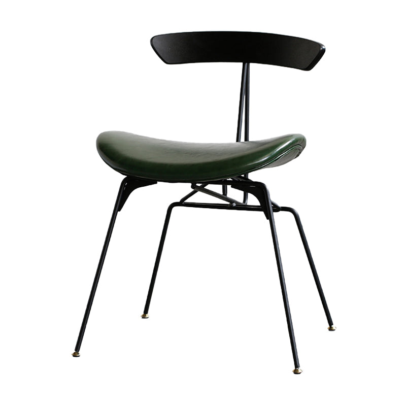 Silla lateral casera tapizada industrial con acabado mate, parte trasera abierta, sillas de comedor