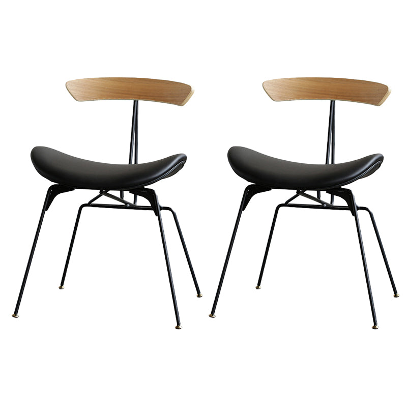 Silla lateral casera tapizada industrial con acabado mate, parte trasera abierta, sillas de comedor