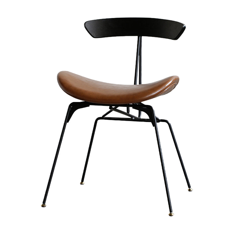 Silla lateral casera tapizada industrial con acabado mate, parte trasera abierta, sillas de comedor