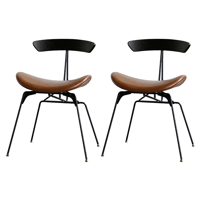 Silla lateral casera tapizada industrial con acabado mate, parte trasera abierta, sillas de comedor