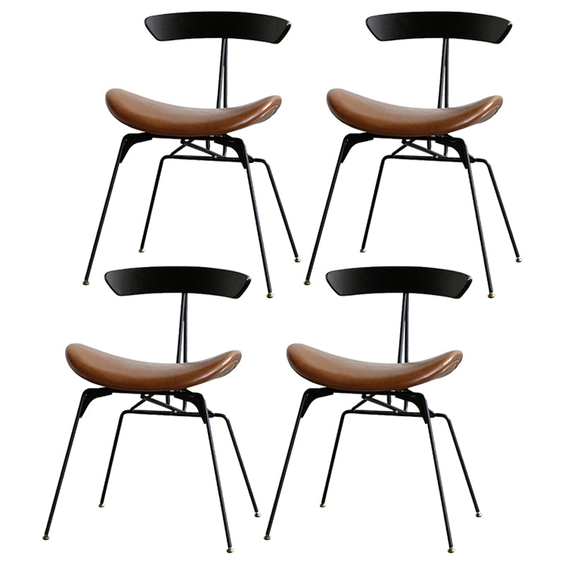 Silla lateral casera tapizada industrial con acabado mate, parte trasera abierta, sillas de comedor