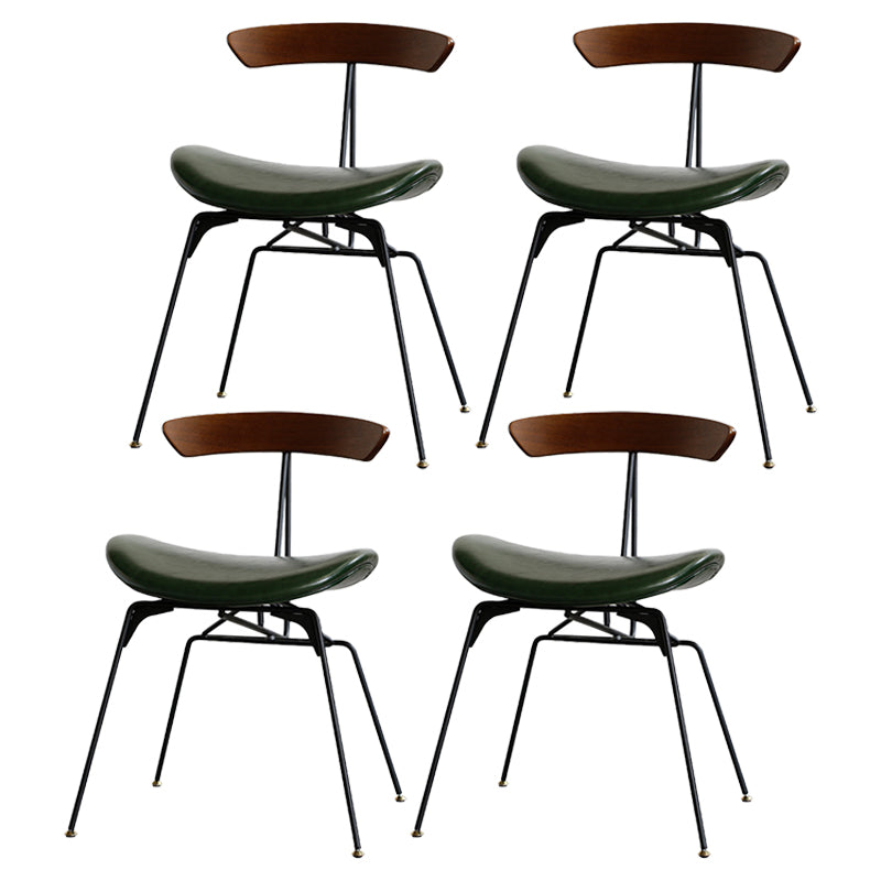 Silla lateral casera tapizada industrial con acabado mate, parte trasera abierta, sillas de comedor