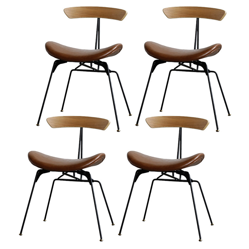 Silla lateral casera tapizada industrial con acabado mate, parte trasera abierta, sillas de comedor