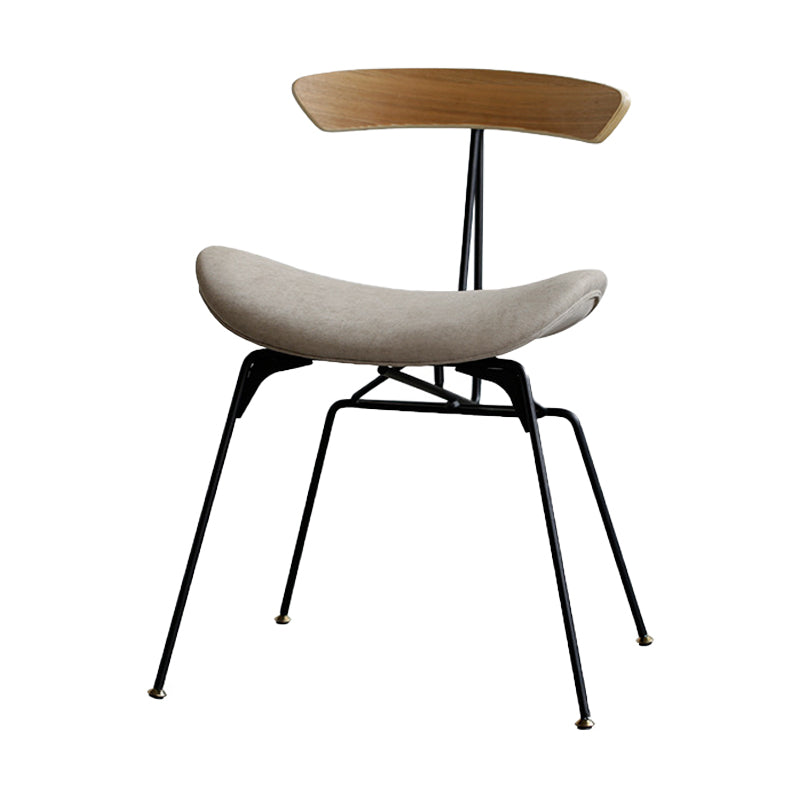 Silla lateral casera tapizada industrial con acabado mate, parte trasera abierta, sillas de comedor