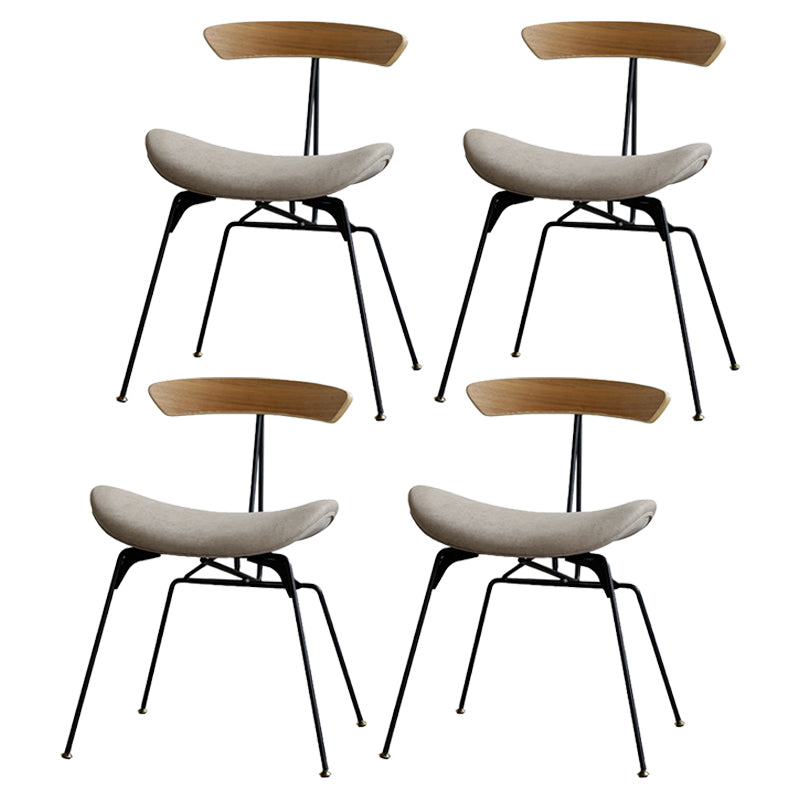 Silla lateral casera tapizada industrial con acabado mate, parte trasera abierta, sillas de comedor