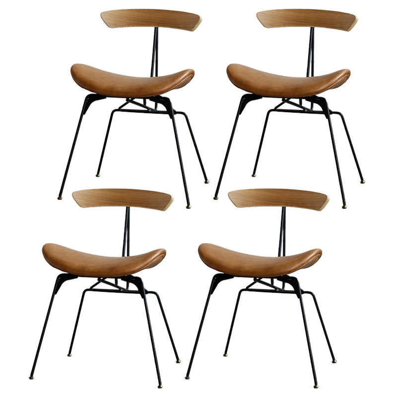 Silla lateral casera tapizada industrial con acabado mate, parte trasera abierta, sillas de comedor