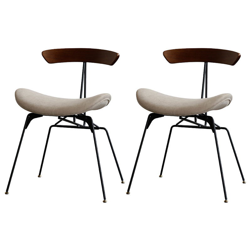 Silla lateral casera tapizada industrial con acabado mate, parte trasera abierta, sillas de comedor