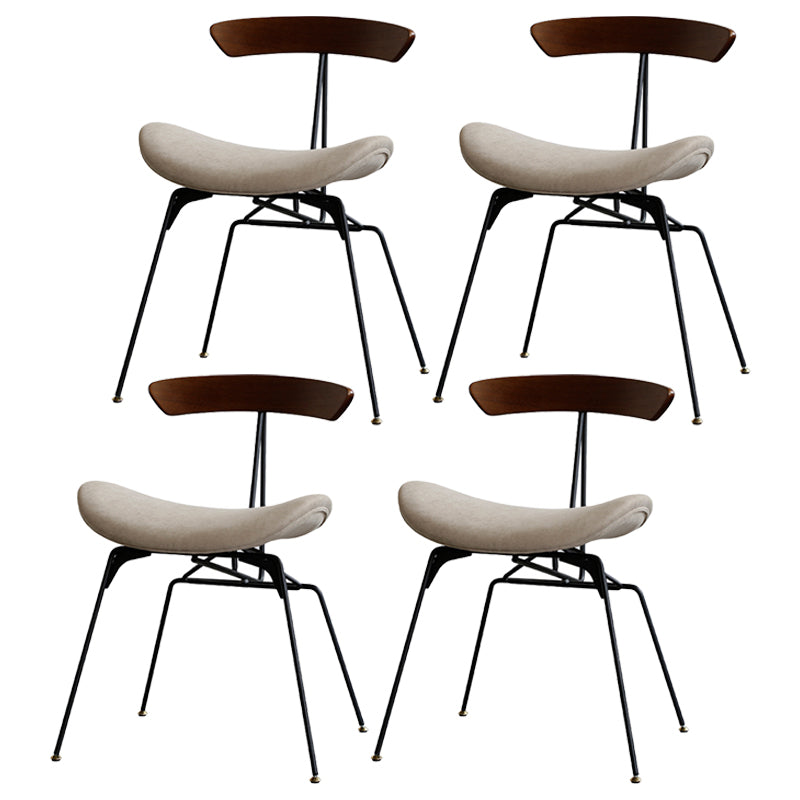 Silla lateral casera tapizada industrial con acabado mate, parte trasera abierta, sillas de comedor