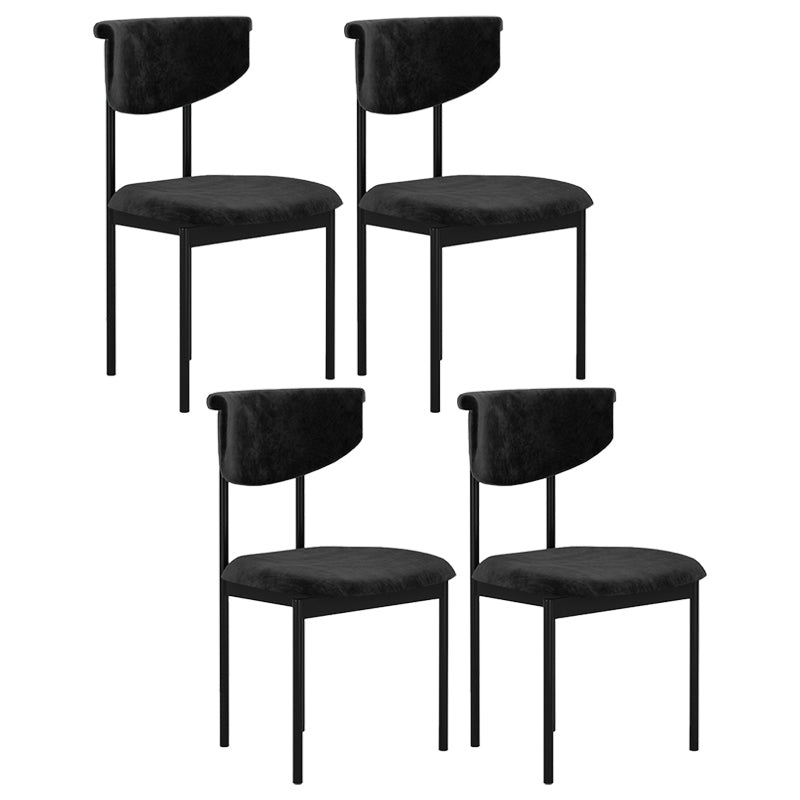 Juego de sillas de metal de estilo contemporáneo, sillas de cocina con respaldo abierto