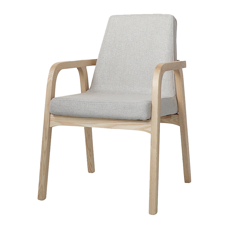 Silla de madera de fresno de estilo tradicional, silla de comedor individual con brazo trasero sólido de cocina
