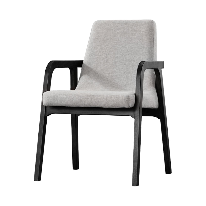 Silla de madera de fresno de estilo tradicional, silla de comedor individual con brazo trasero sólido de cocina