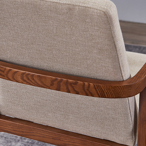 Silla de madera de fresno de estilo tradicional, silla de comedor individual con brazo trasero sólido de cocina