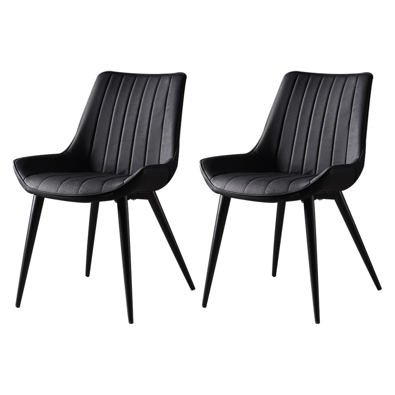 Metal Scandinavian Style Dining Chair Dining Room Armless Parsons Chair