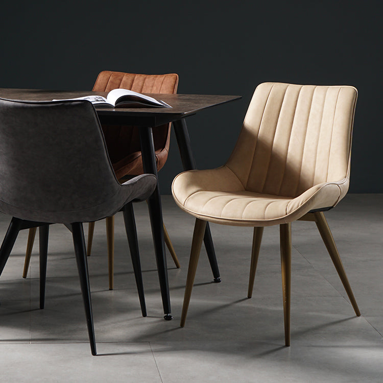 Metal Scandinavian Style Dining Chair Dining Room Armless Parsons Chair